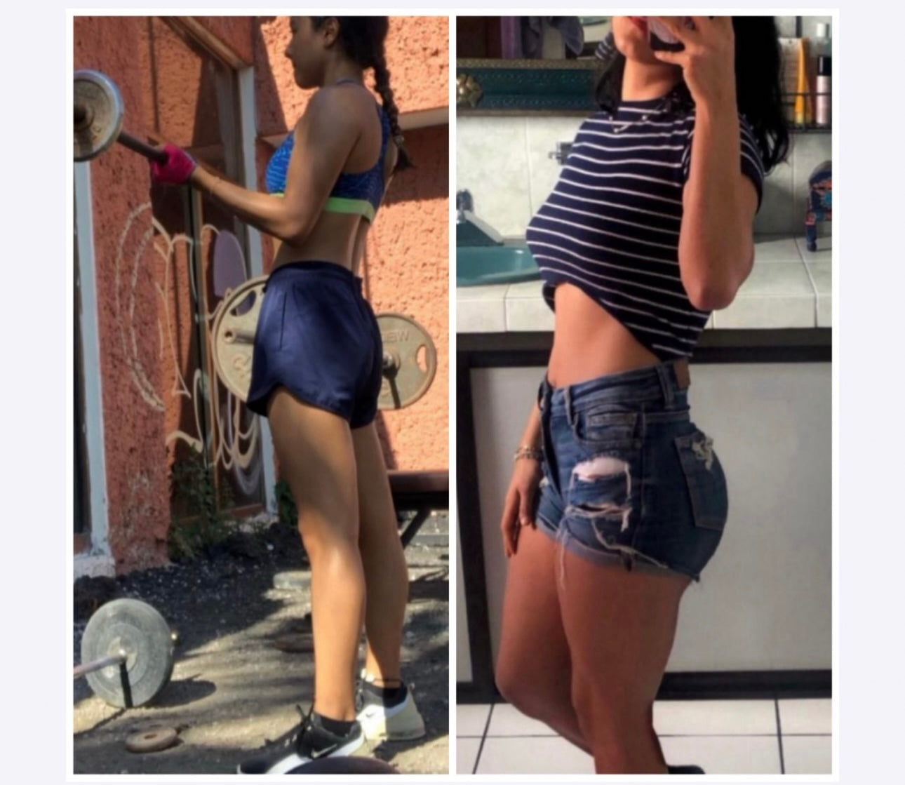 Antes y Despues de Alumno Karen Zarate Entrenadora Personal Certificada