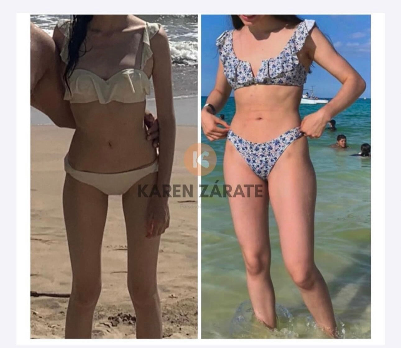 Antes y Después de Alumno Karen Zárate Entrenadora Personal Certificada Mexico